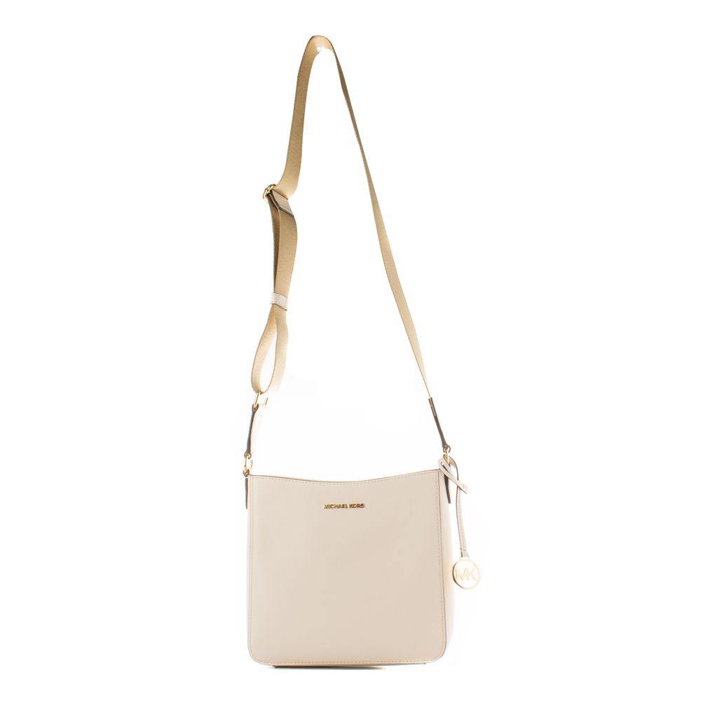 Beige Canvas Crossbody Bag - ventzia