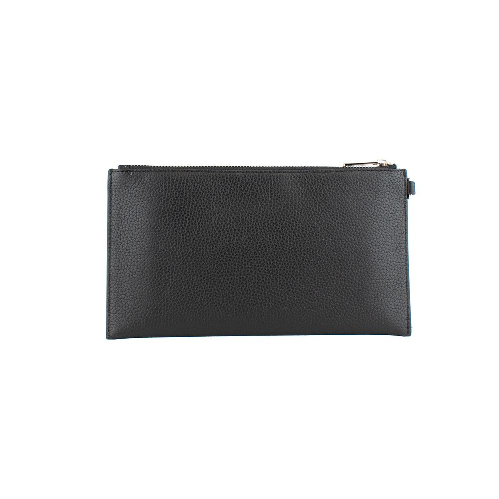 Black Leather Clutch Bag - ventzia