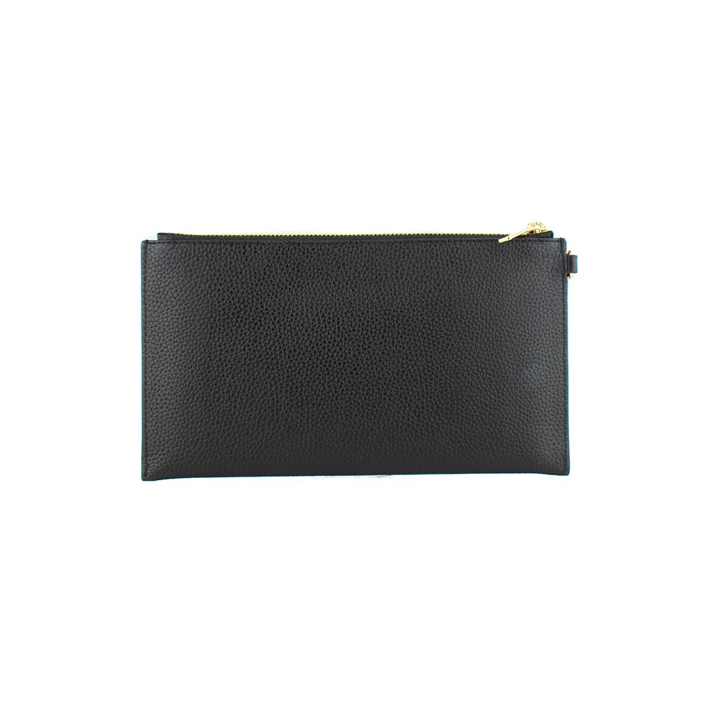 Black Leather Clutch Bag - ventzia