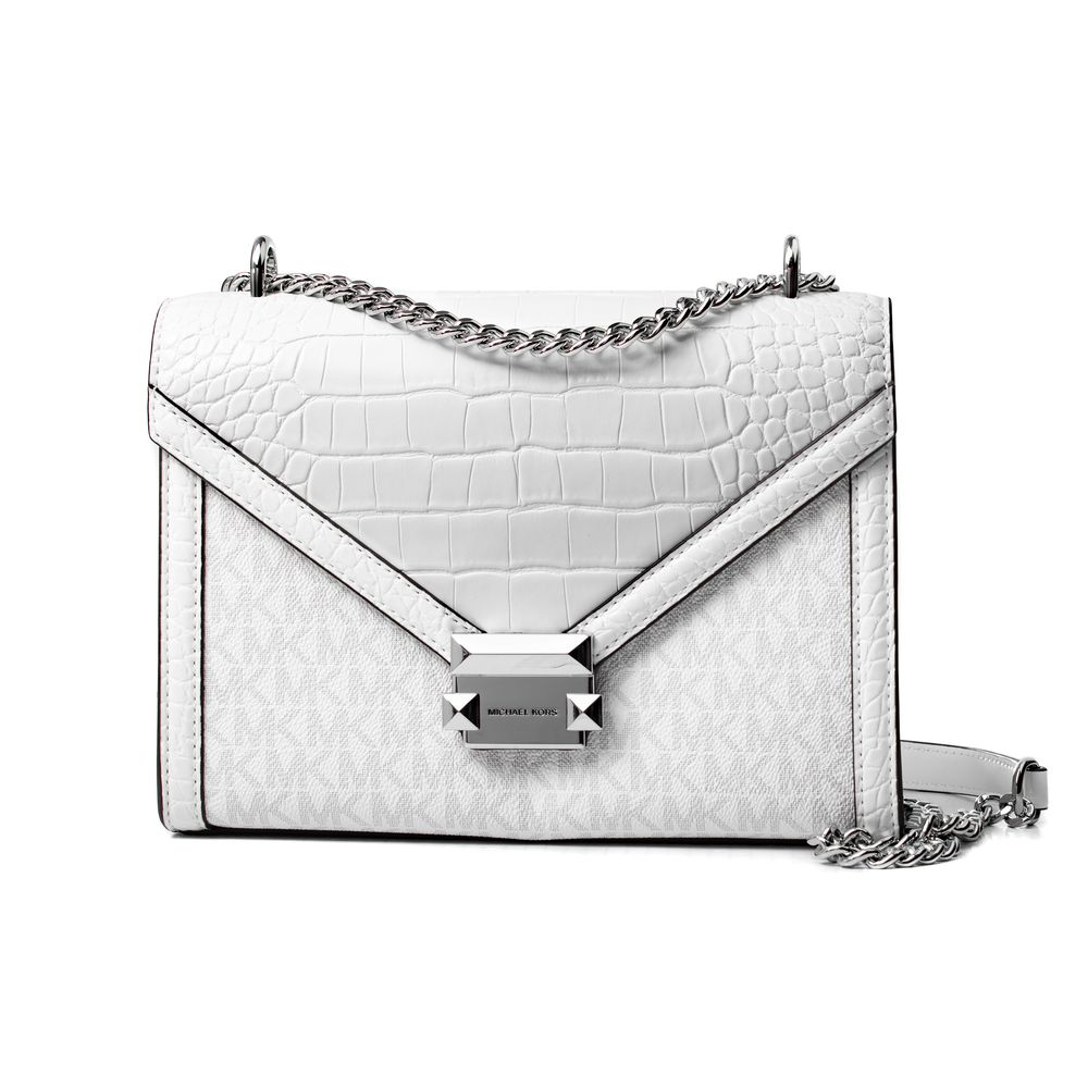 White Canvas Crossbody Bag - ventzia