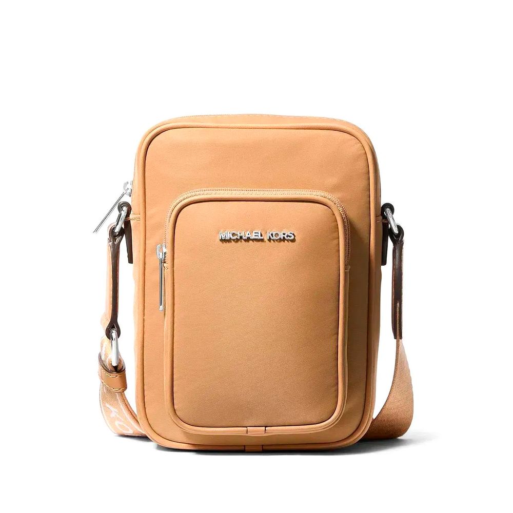 Brown Nylon Crossbody Bag - ventzia