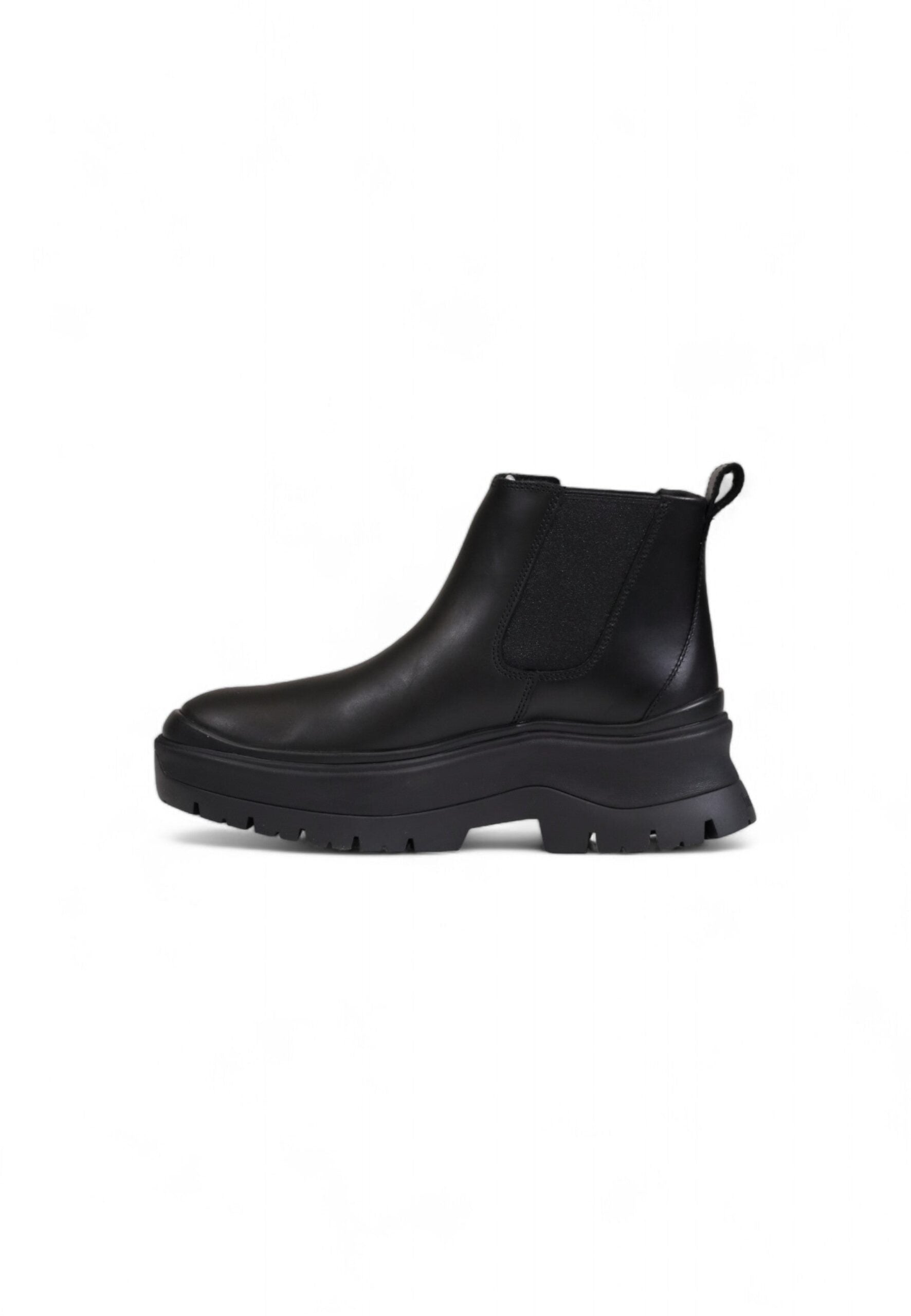Black Leather Ankle Boots - ventzia