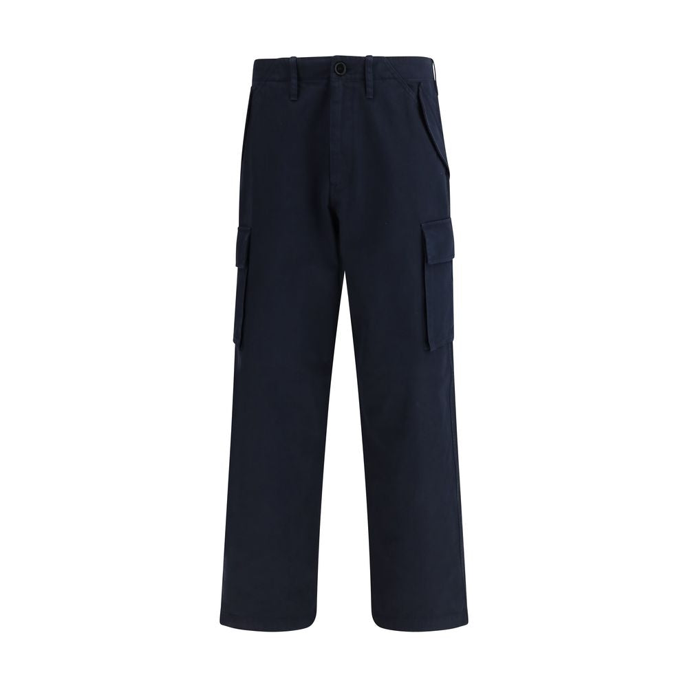 Blue Cotton Cargo Pants - ventzia