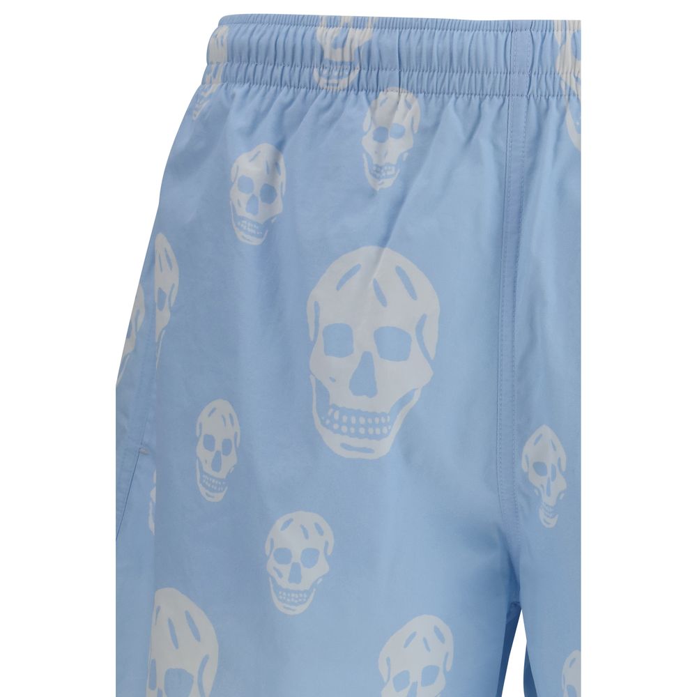 Blue Polyamide Bermuda Shorts - ventzia