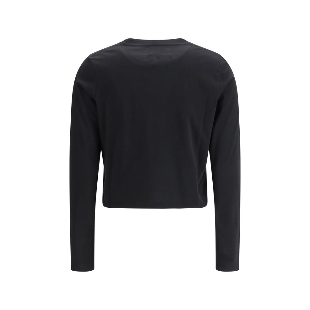 Black Cotton Long Sleeve T-Shirt - ventzia