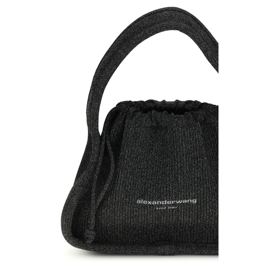 Black Polyester Handbag - ventzia