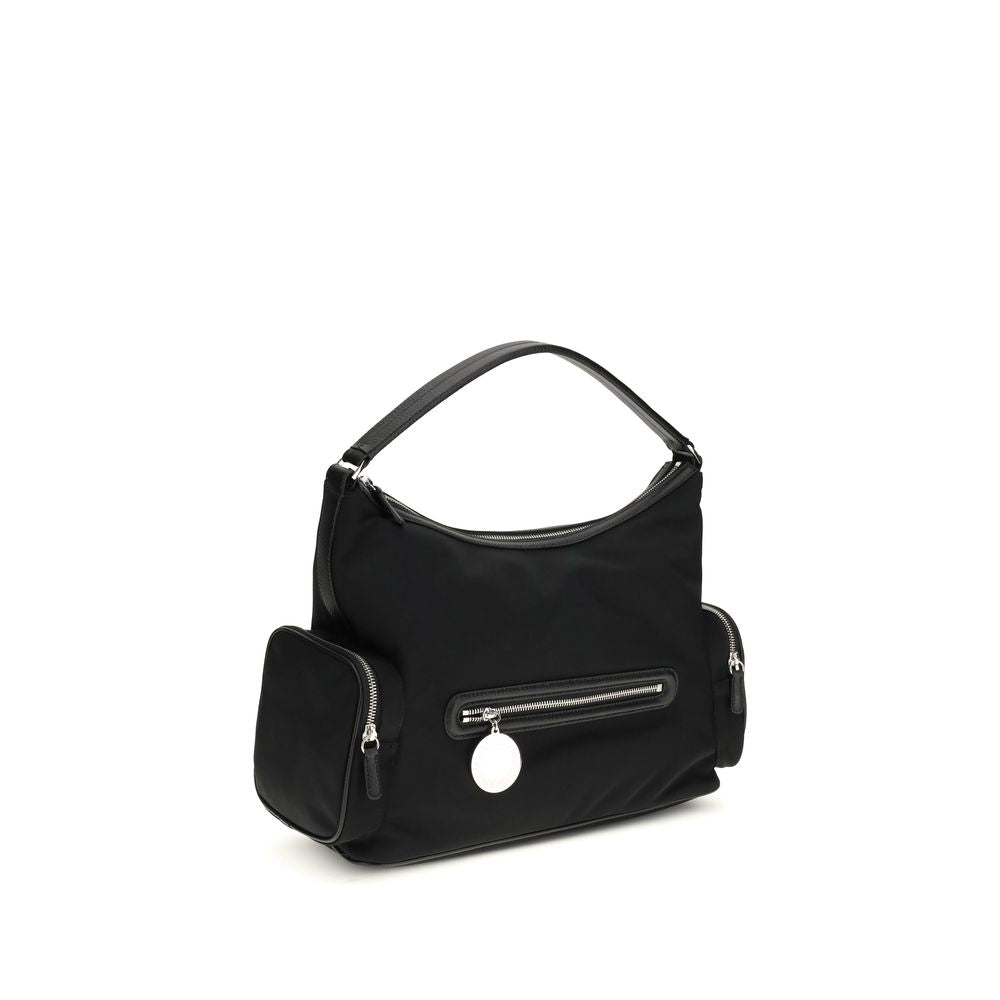 Black Nylon Shoulder Bag - ventzia