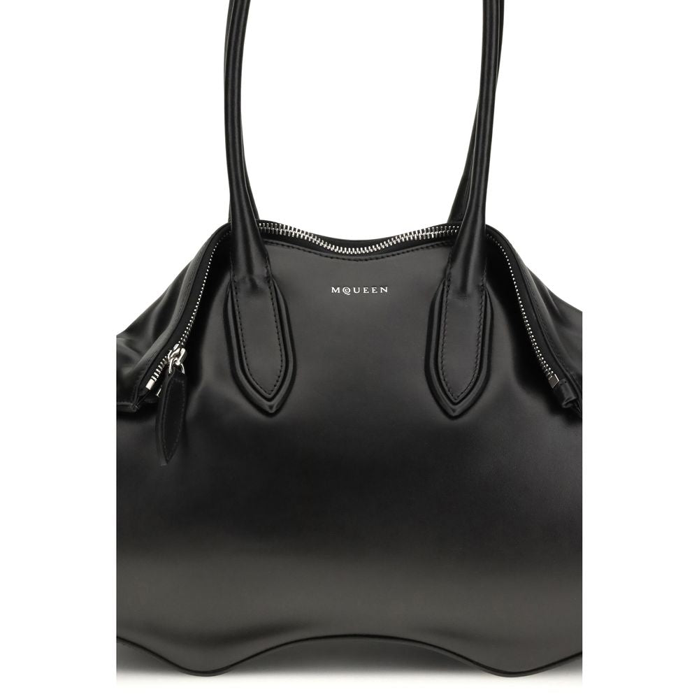 Black Calf Leather Bos Taurus Shoulder Bag - ventzia