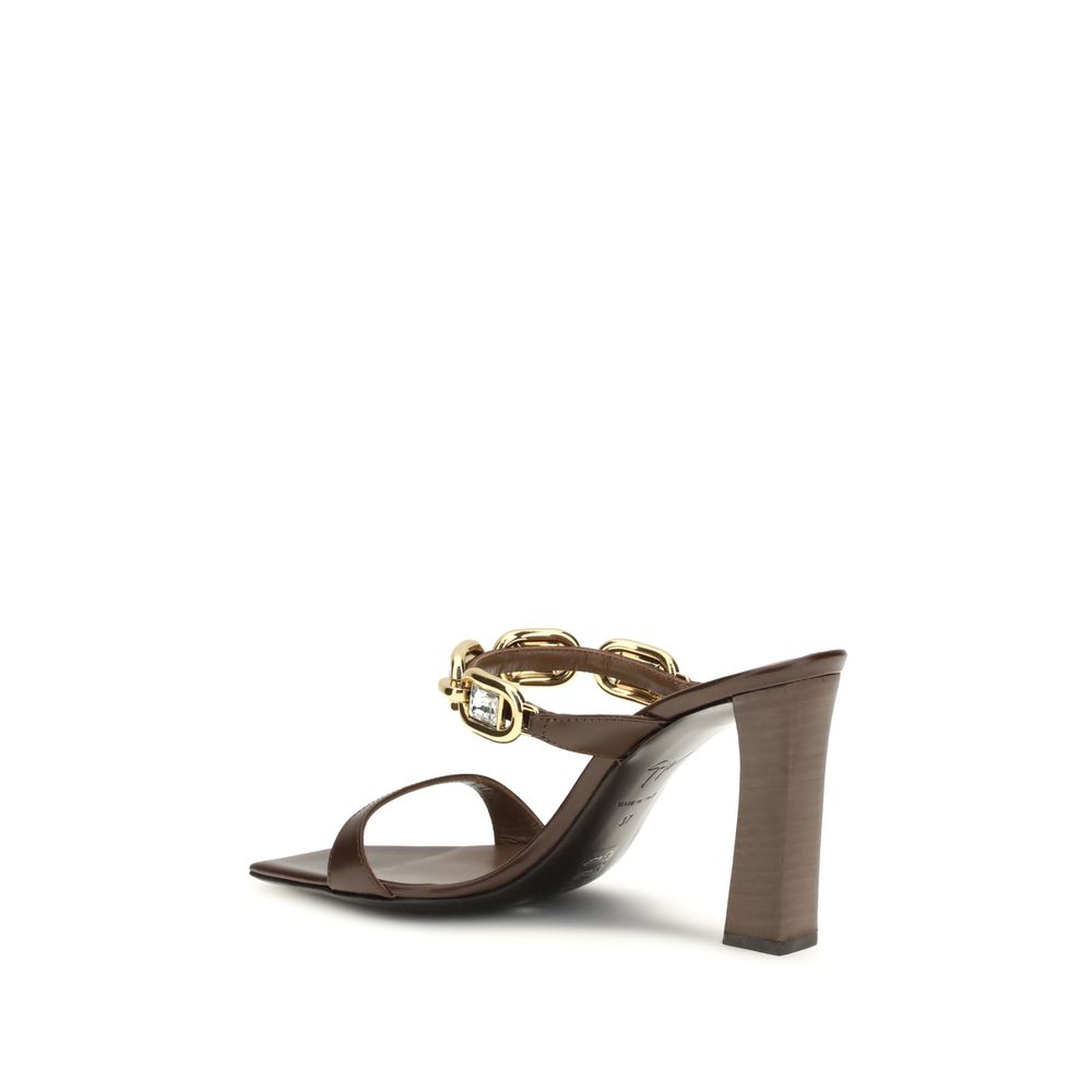 Brown Calf Leather Bos Taurus Sandals - ventzia