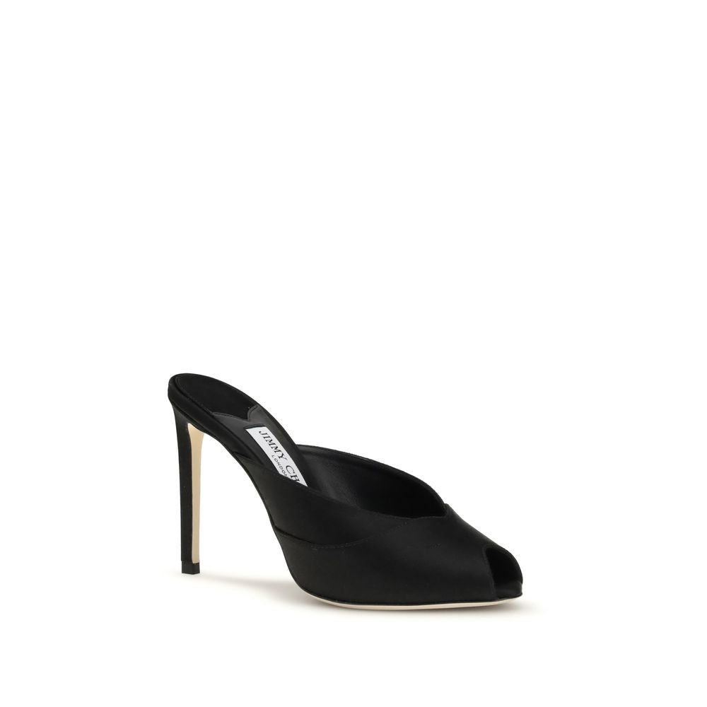 Black Calf Leather Bos Taurus Stiletto Heel Sandals