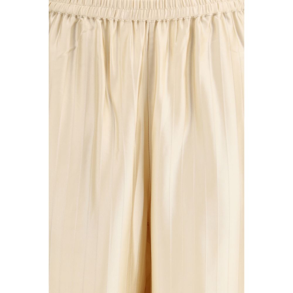 Beige Viscose Casual Pants - ventzia