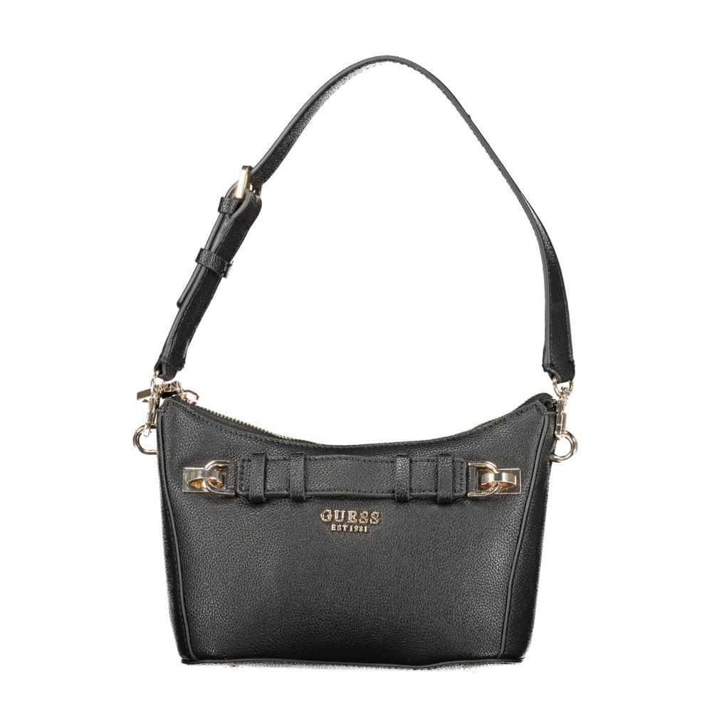 Black Polyurethane Women Handbag - ventzia