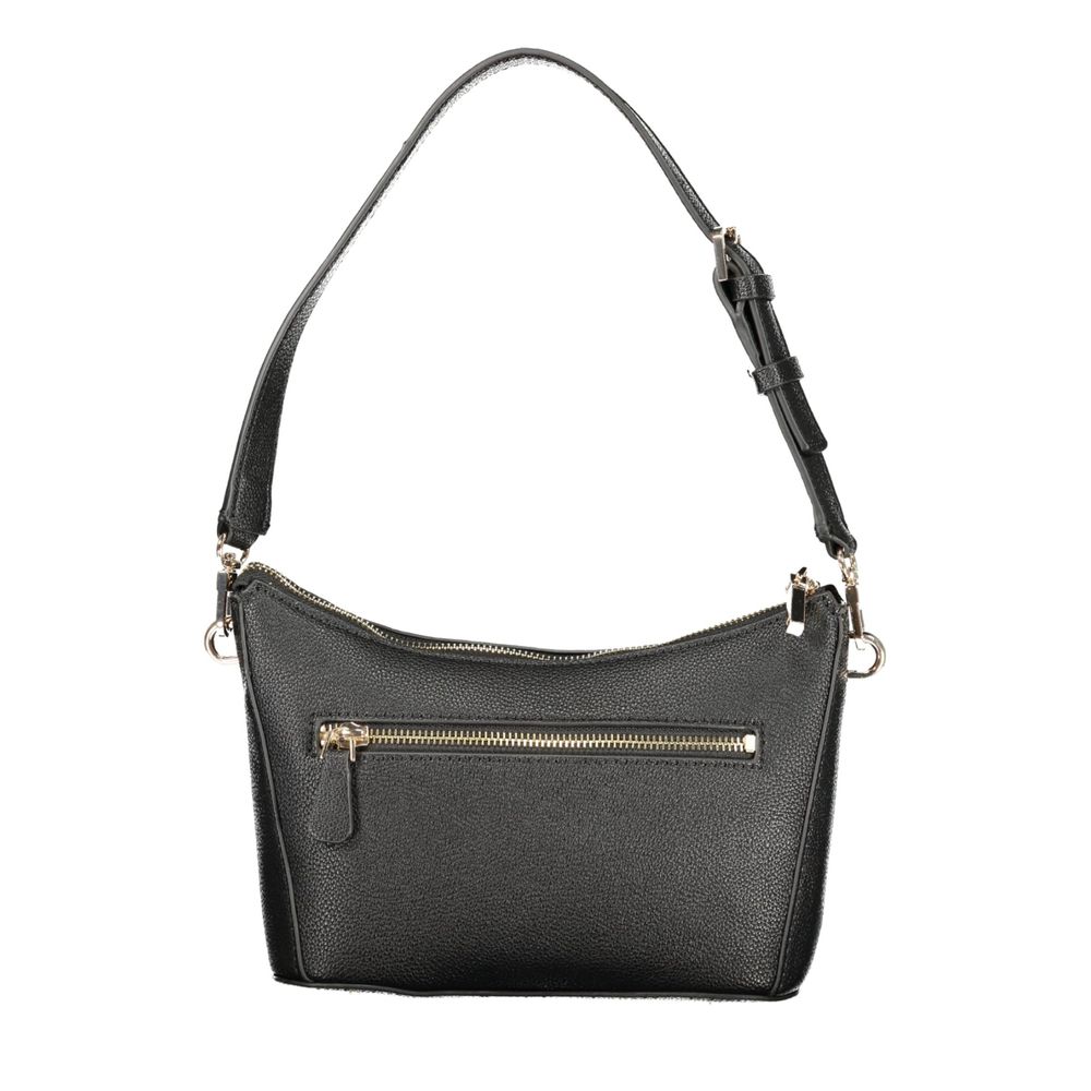Black Polyurethane Women Handbag - ventzia