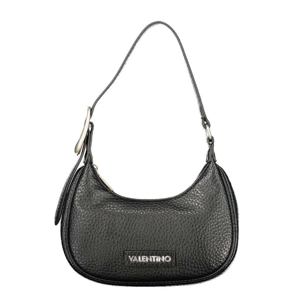 Black Polyurethane Women Shoulder Bag - ventzia