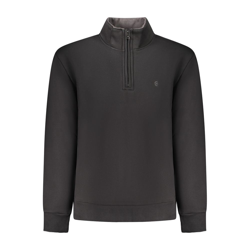 Black Cotton Men Sweatshirt - ventzia