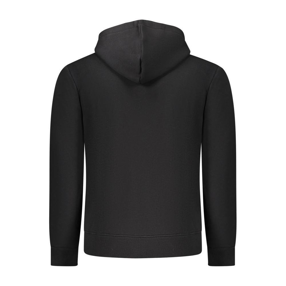 Black Cotton Men's Hooded Sweatshirt - ventzia