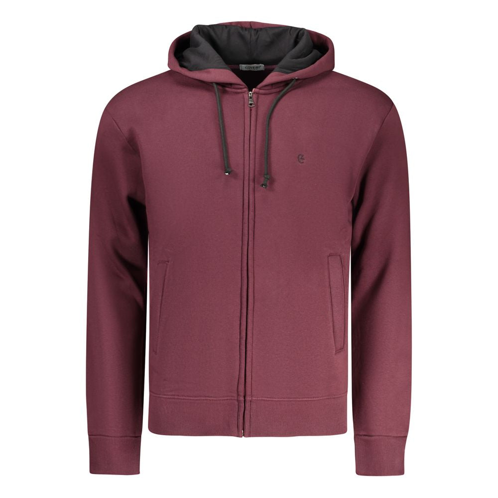 Red Cotton Men's Hooded Sweatshirt - ventzia