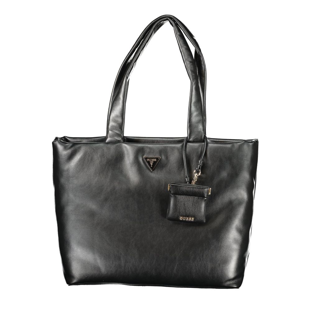 Black Polyurethane Women's Handbag - ventzia