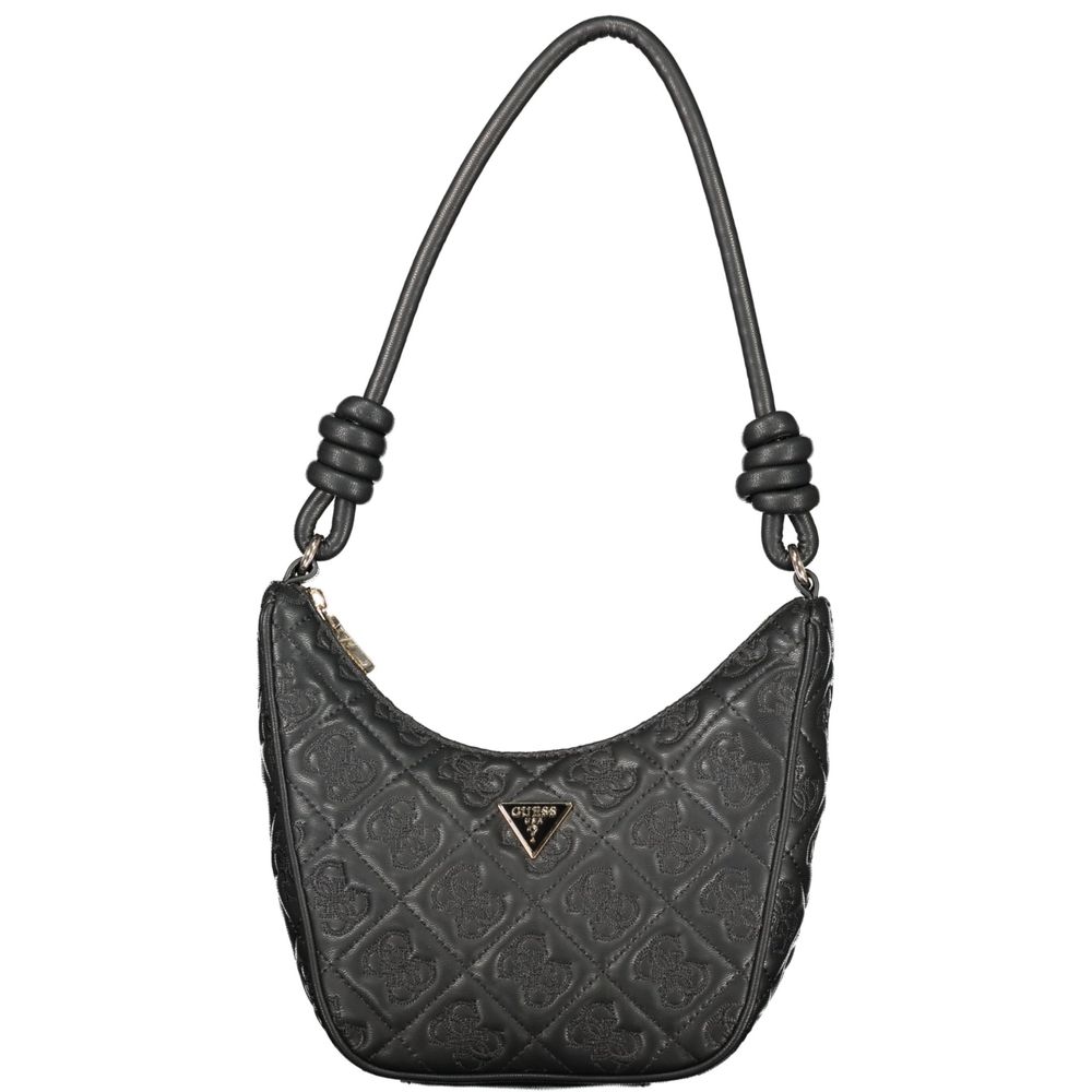Black Polyurethane Women Handbag - ventzia