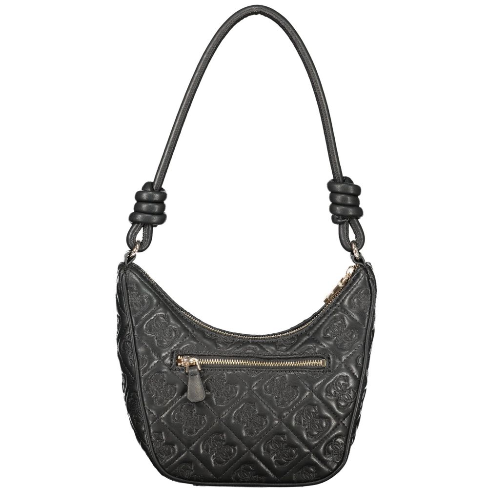Black Polyurethane Women Handbag - ventzia
