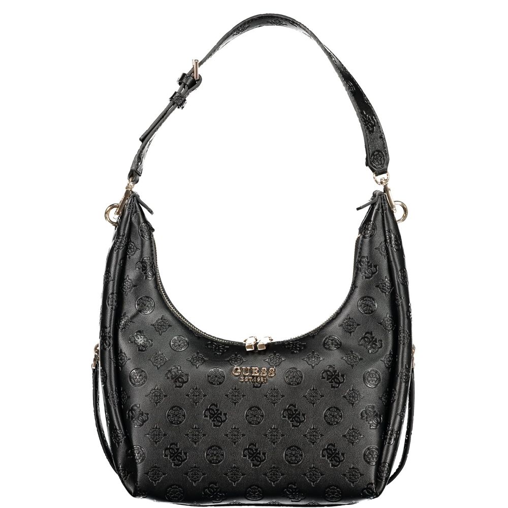 Black Polyurethane Women's Handbag - ventzia