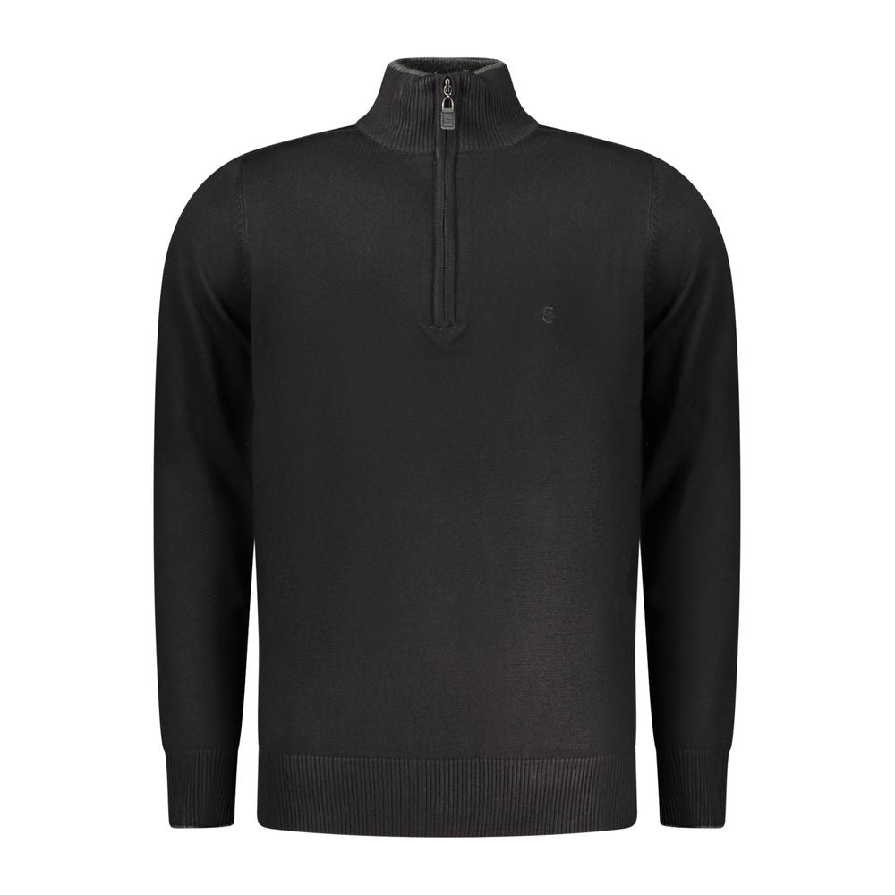 Black Viscose Men's Sweater - ventzia