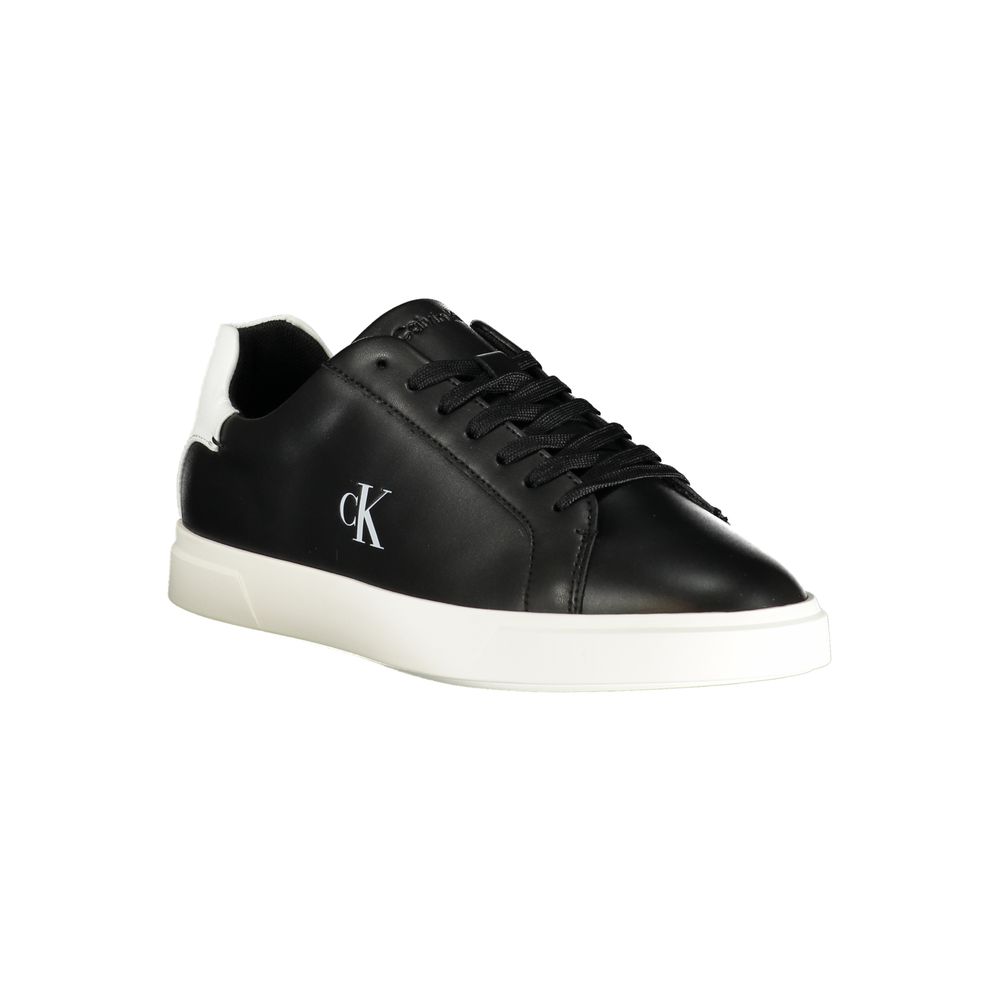 Black Polyurethane Women Sneaker - ventzia