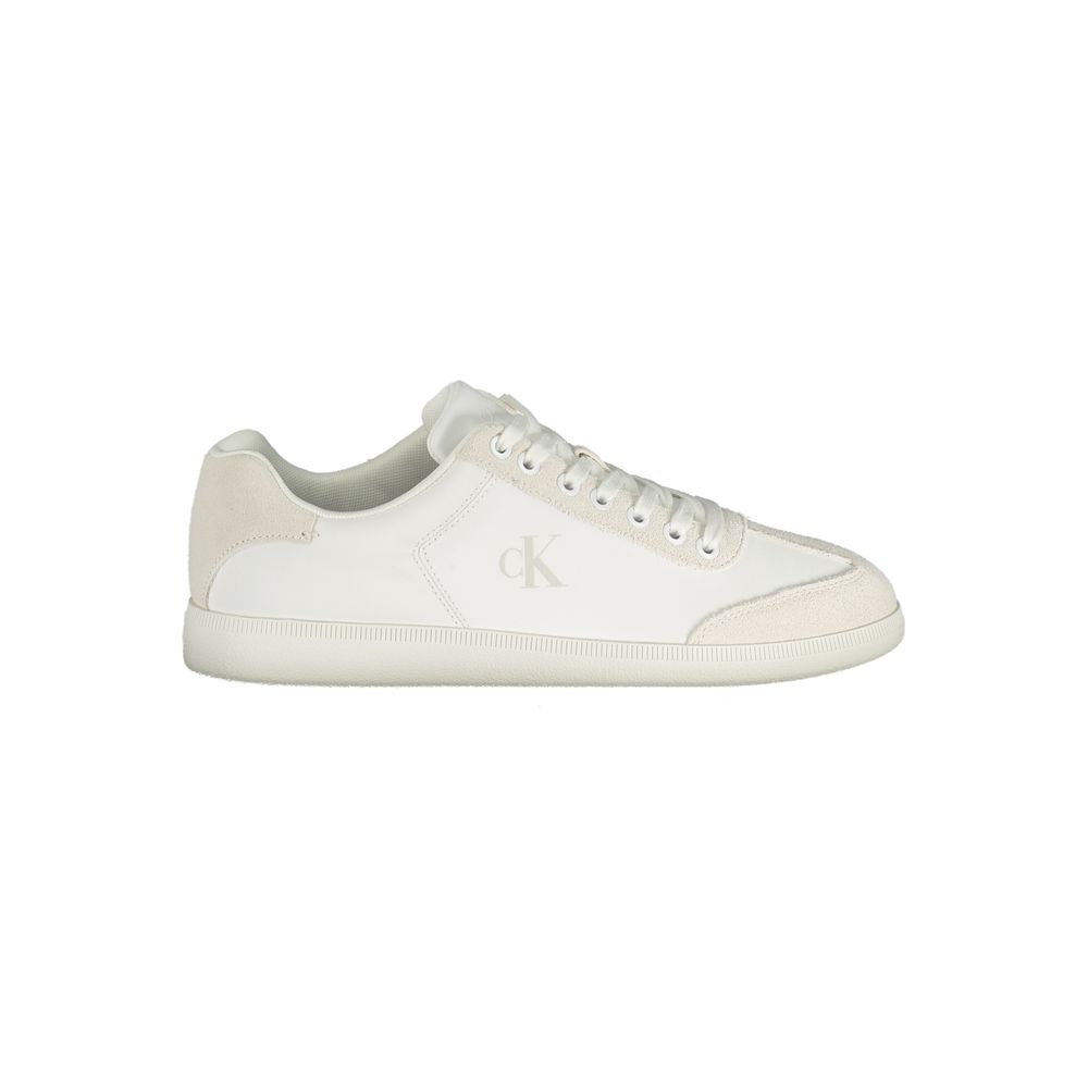 White Polyester Men's Sneaker - ventzia