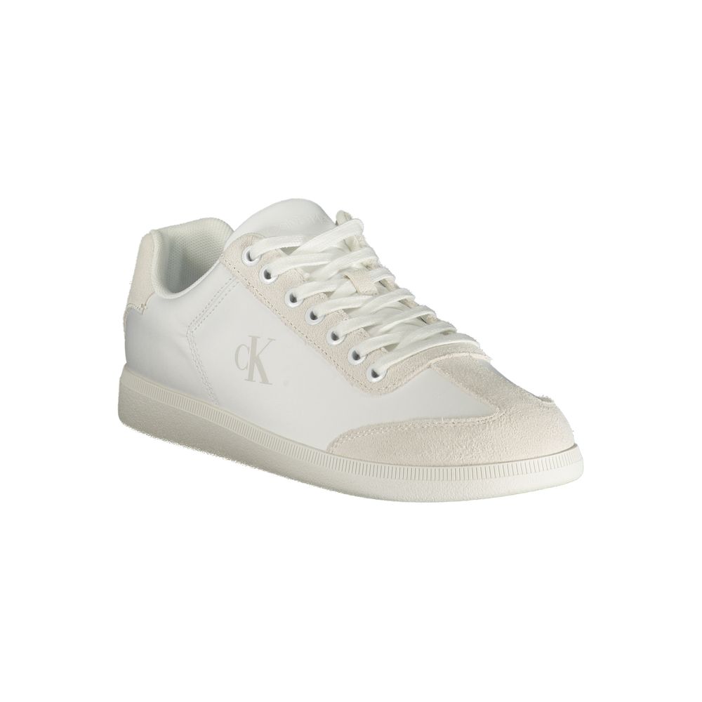 White Polyester Men's Sneaker - ventzia