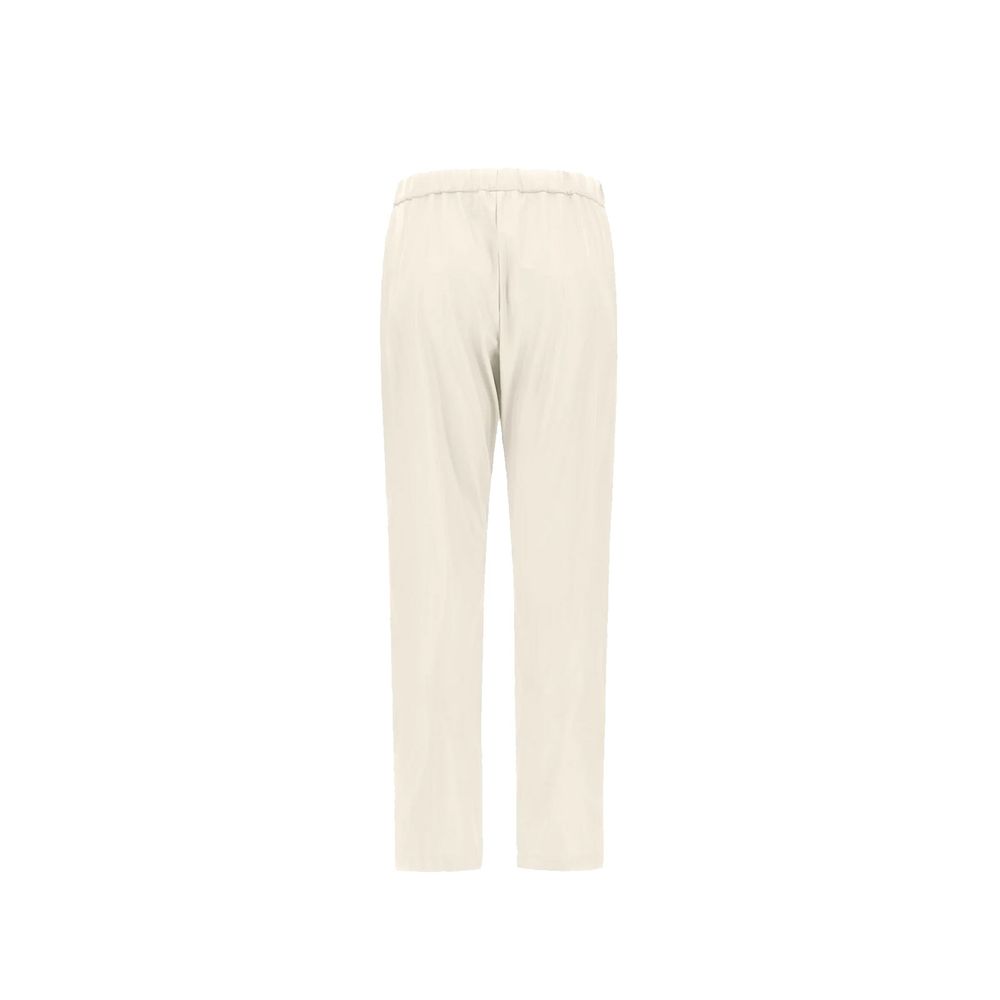 White Polyester Casual Pants