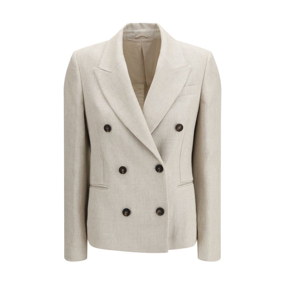 Beige Linen Blazer - ventzia
