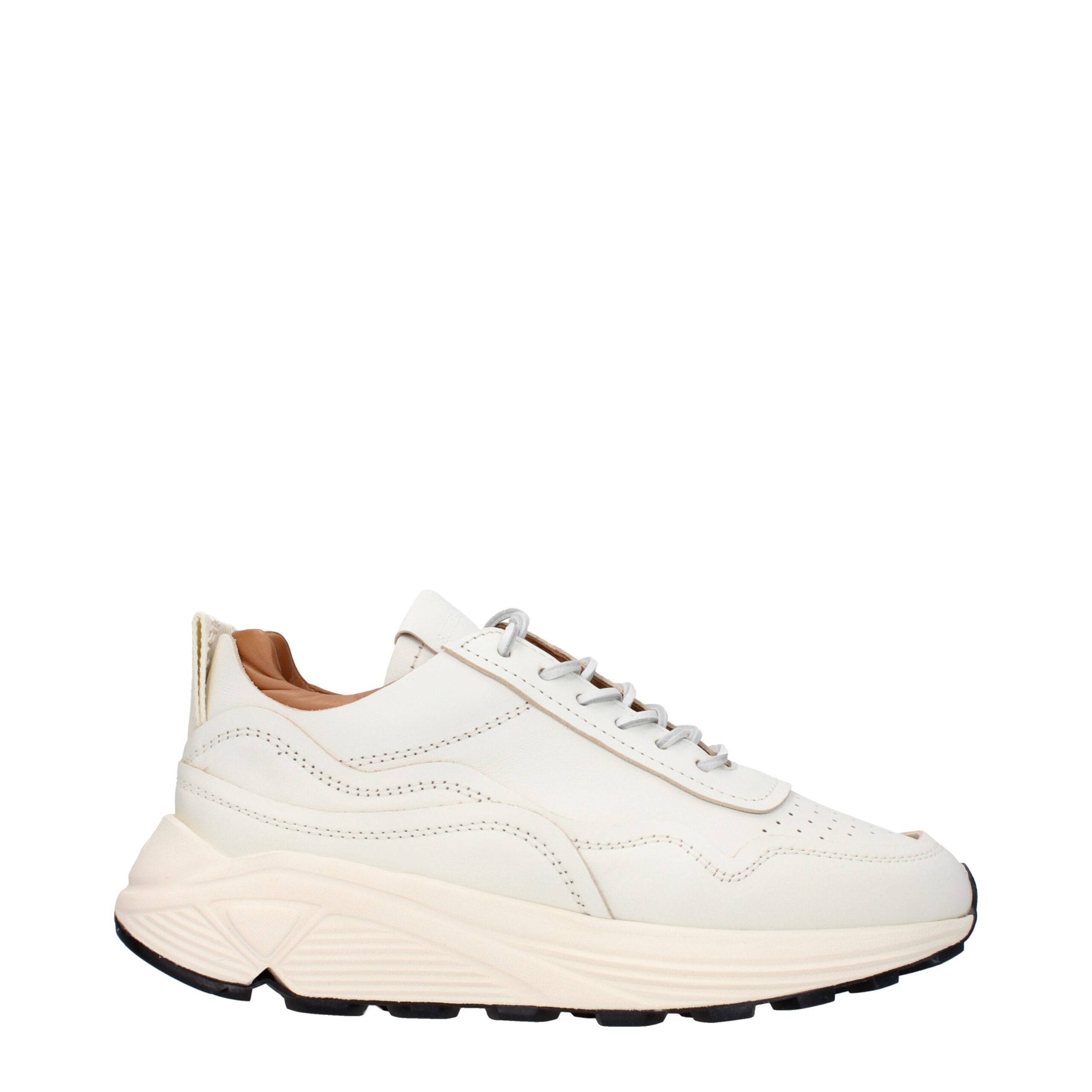 White Leather Low Top Sneakers - ventzia