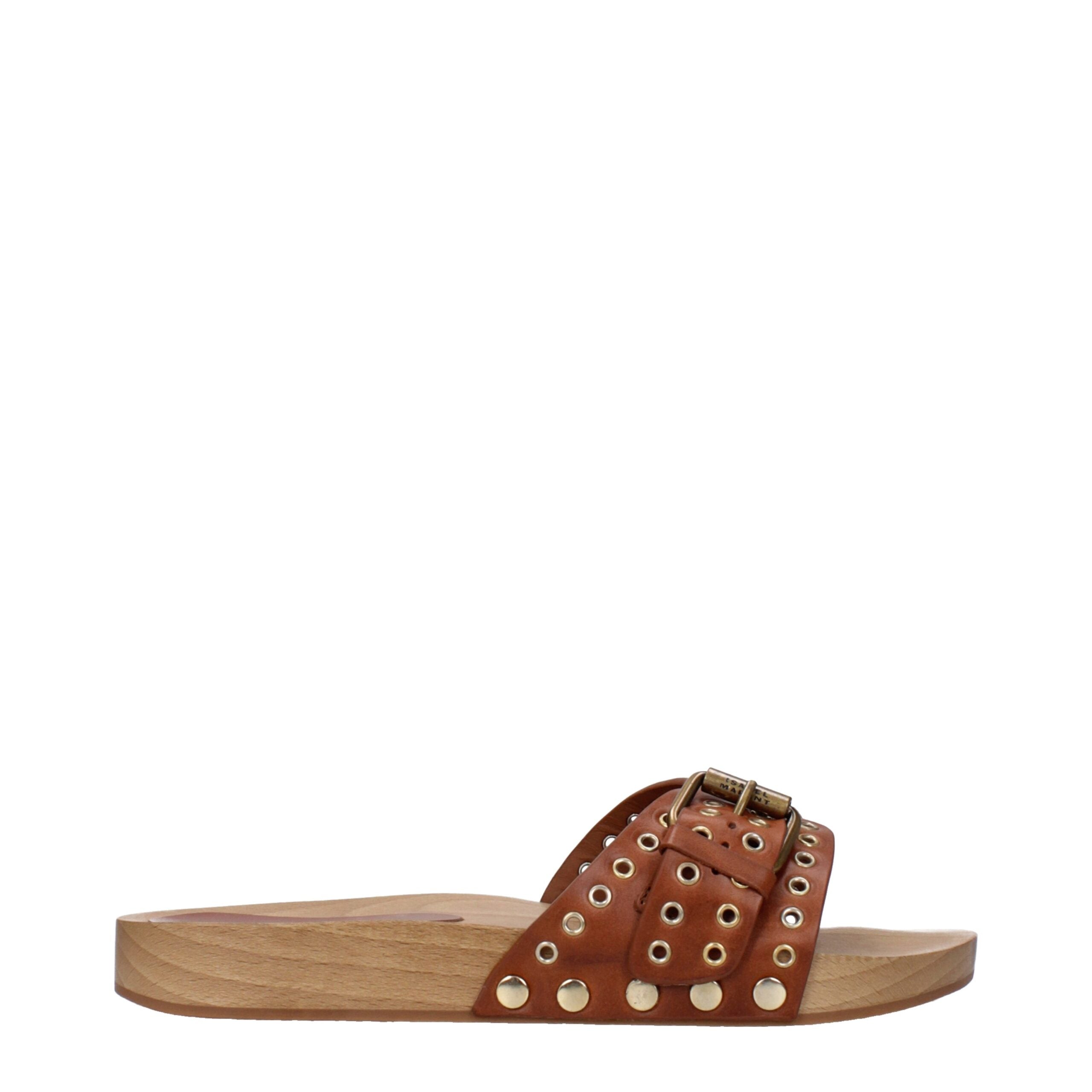 Brown Leather Slippers - ventzia