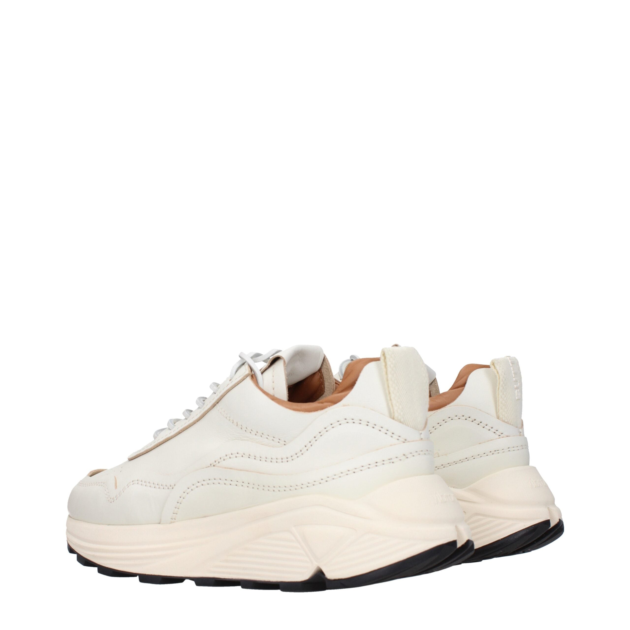 White Leather Low Top Sneakers - ventzia