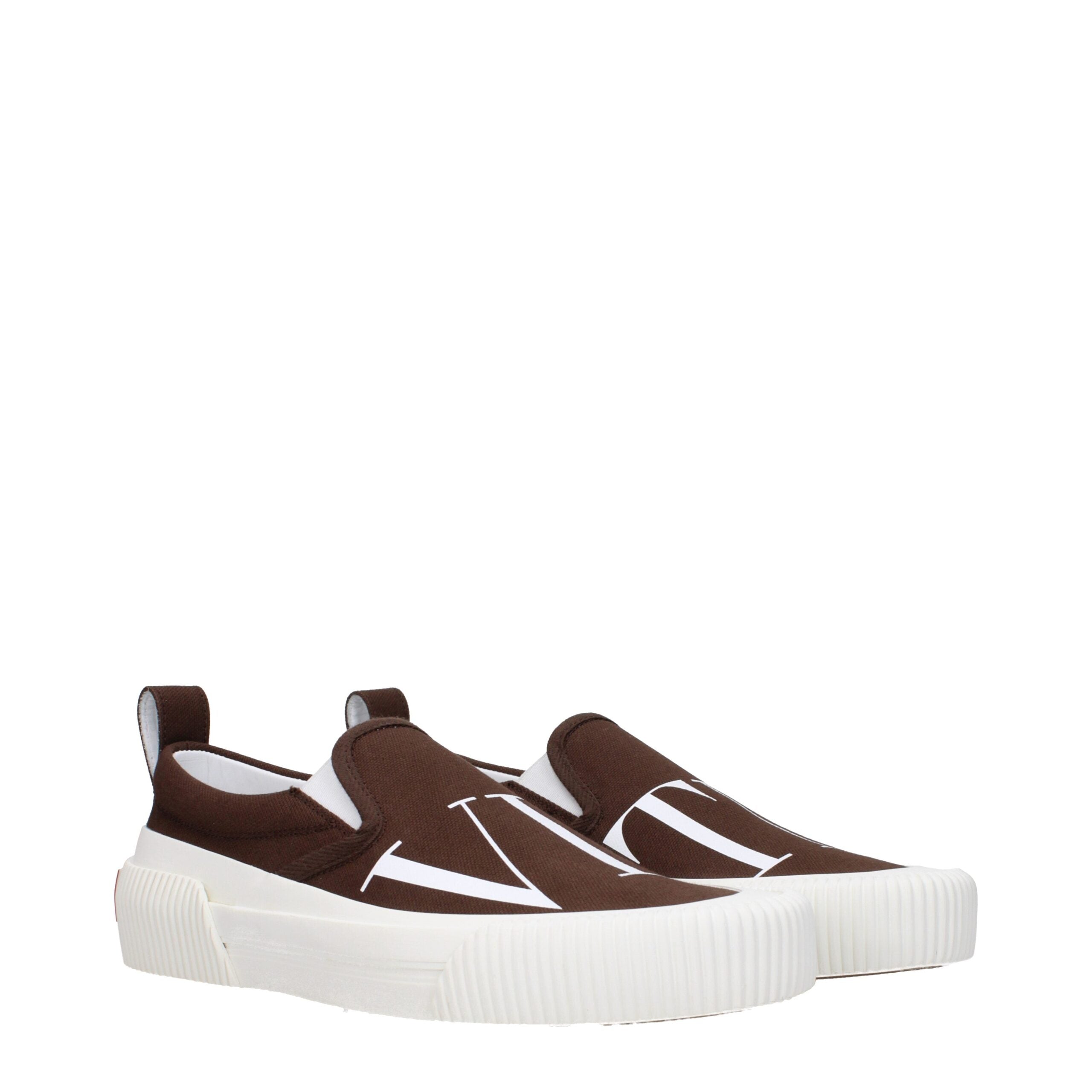 Brown Fabric Slip-On Loafers - ventzia