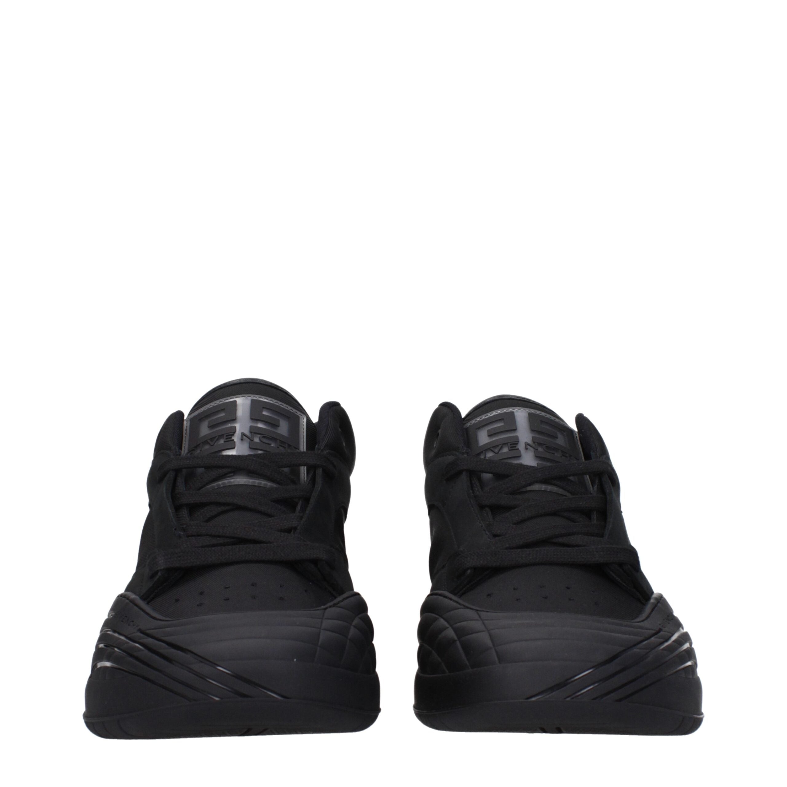 Black Fabric Low Top Sneakers - ventzia