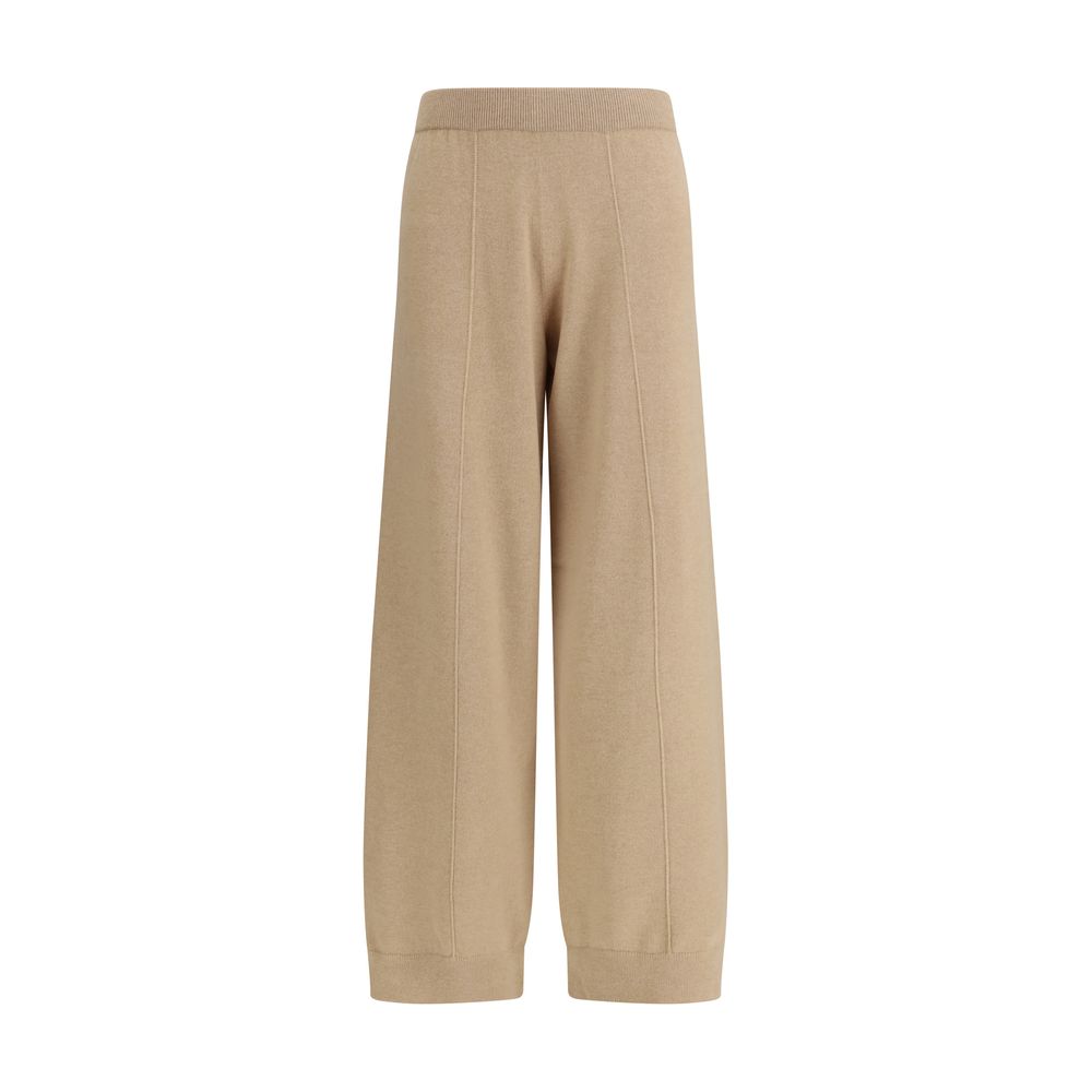 Beige Fleece Wool Casual Pants - ventzia