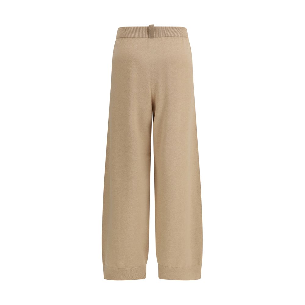 Beige Fleece Wool Casual Pants - ventzia