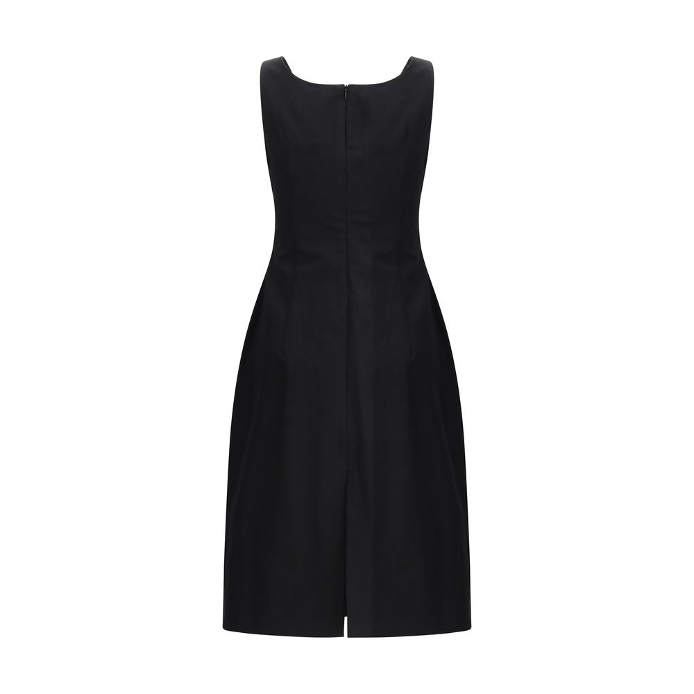 Black Cotton Casual Dress - ventzia