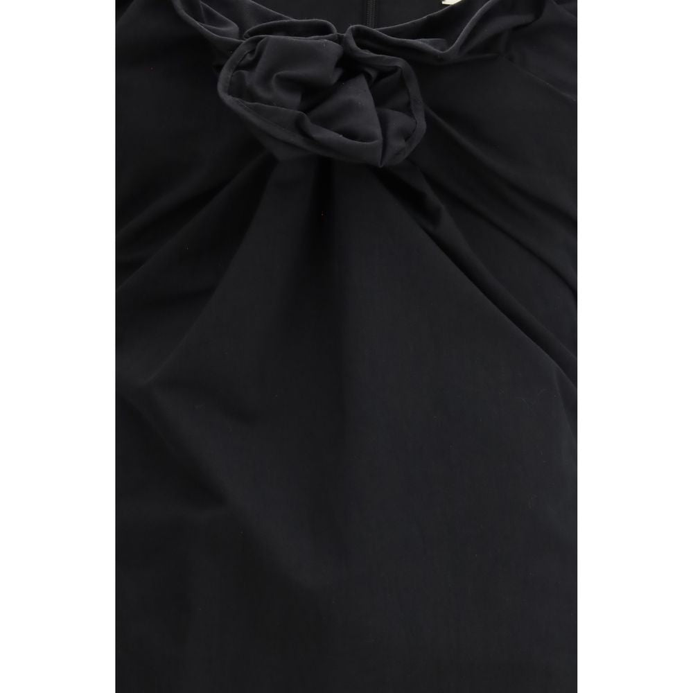 Black Cotton Casual Dress - ventzia