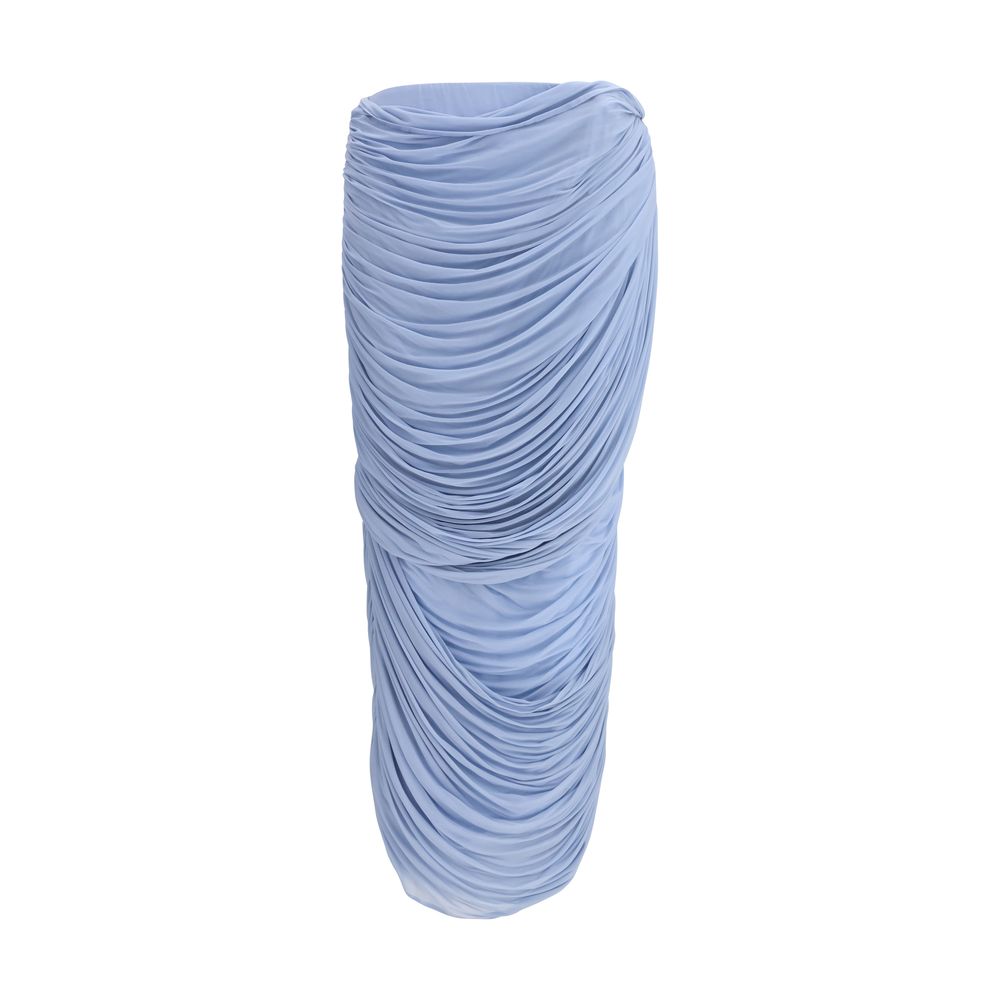 Blue Copper Midi Skirt