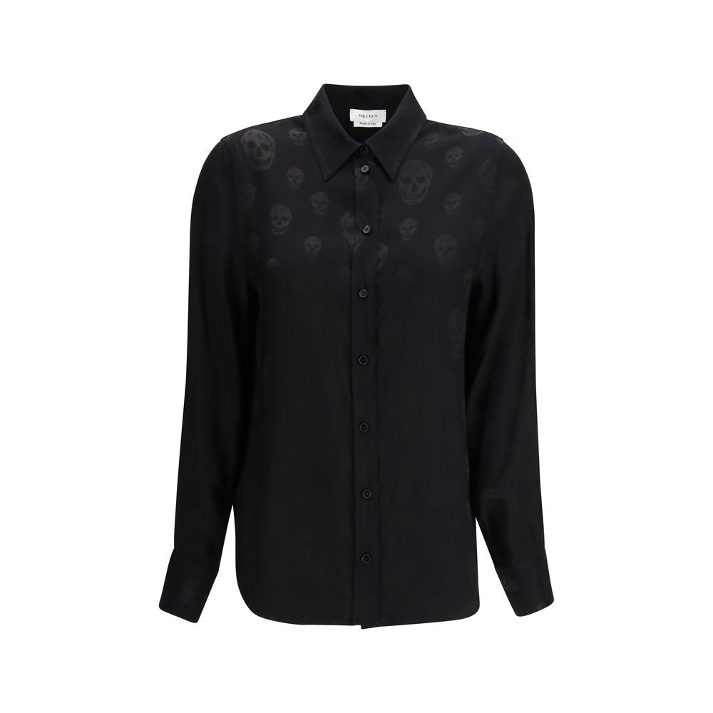 Black Viscose Pattern Shirt - ventzia