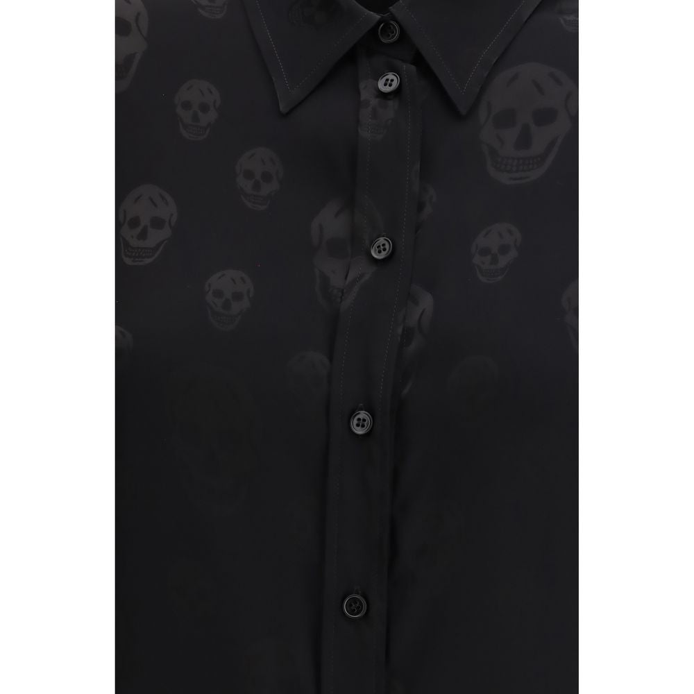 Black Viscose Pattern Shirt - ventzia