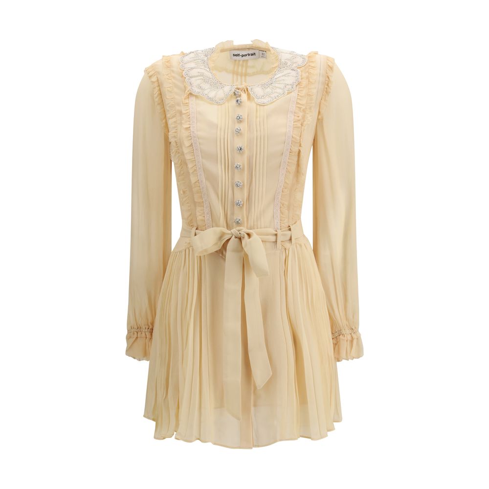 Beige Viscose Casual Dress - ventzia