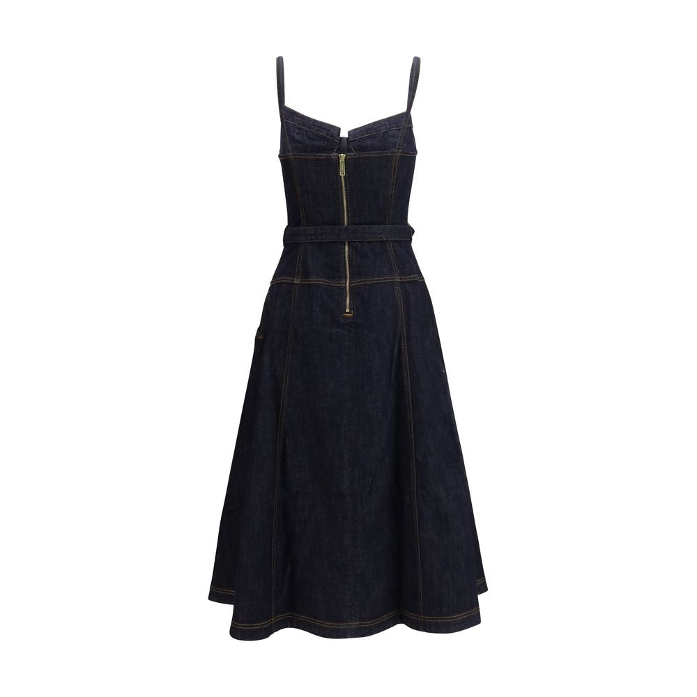 Blue Cotton Casual Dress - ventzia