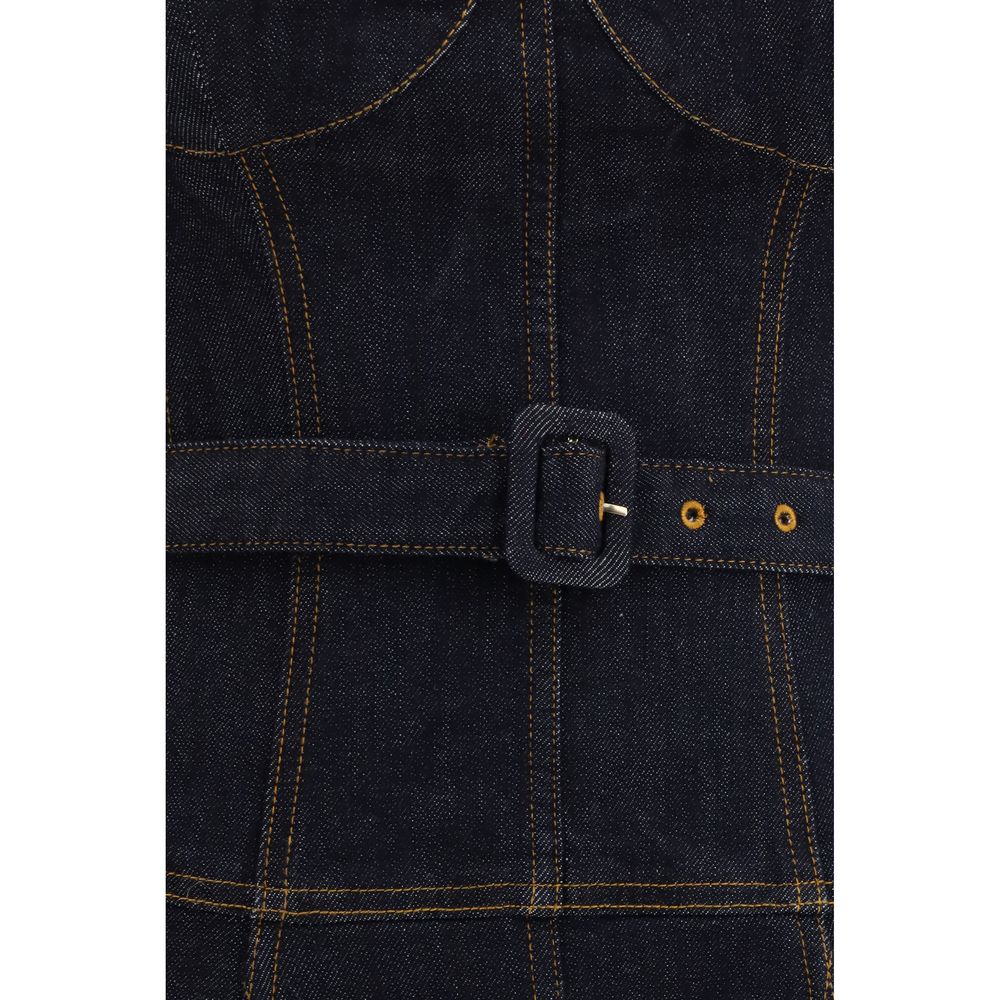 Blue Cotton Casual Dress - ventzia