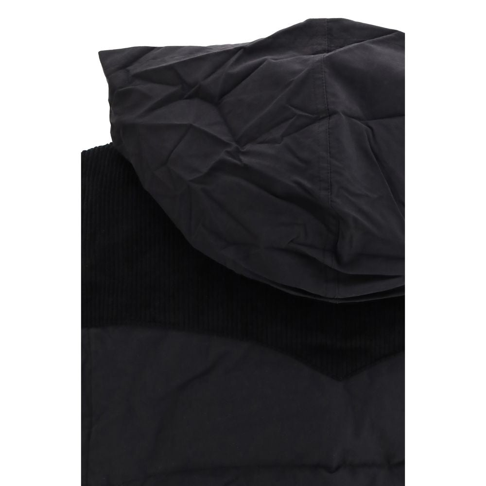 Black Polyamide Sleveless Jacket - ventzia