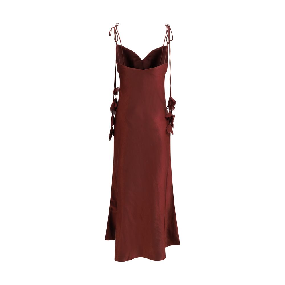 Bordeaux Polyester Casual Dress - ventzia