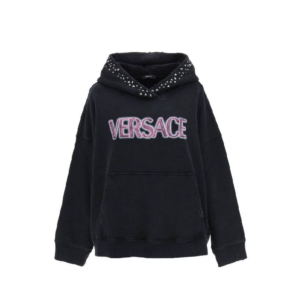 Black Cotton Sweatshirt - ventzia