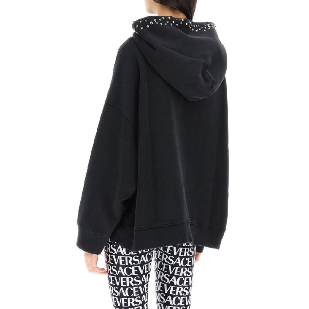 Black Cotton Sweatshirt - ventzia